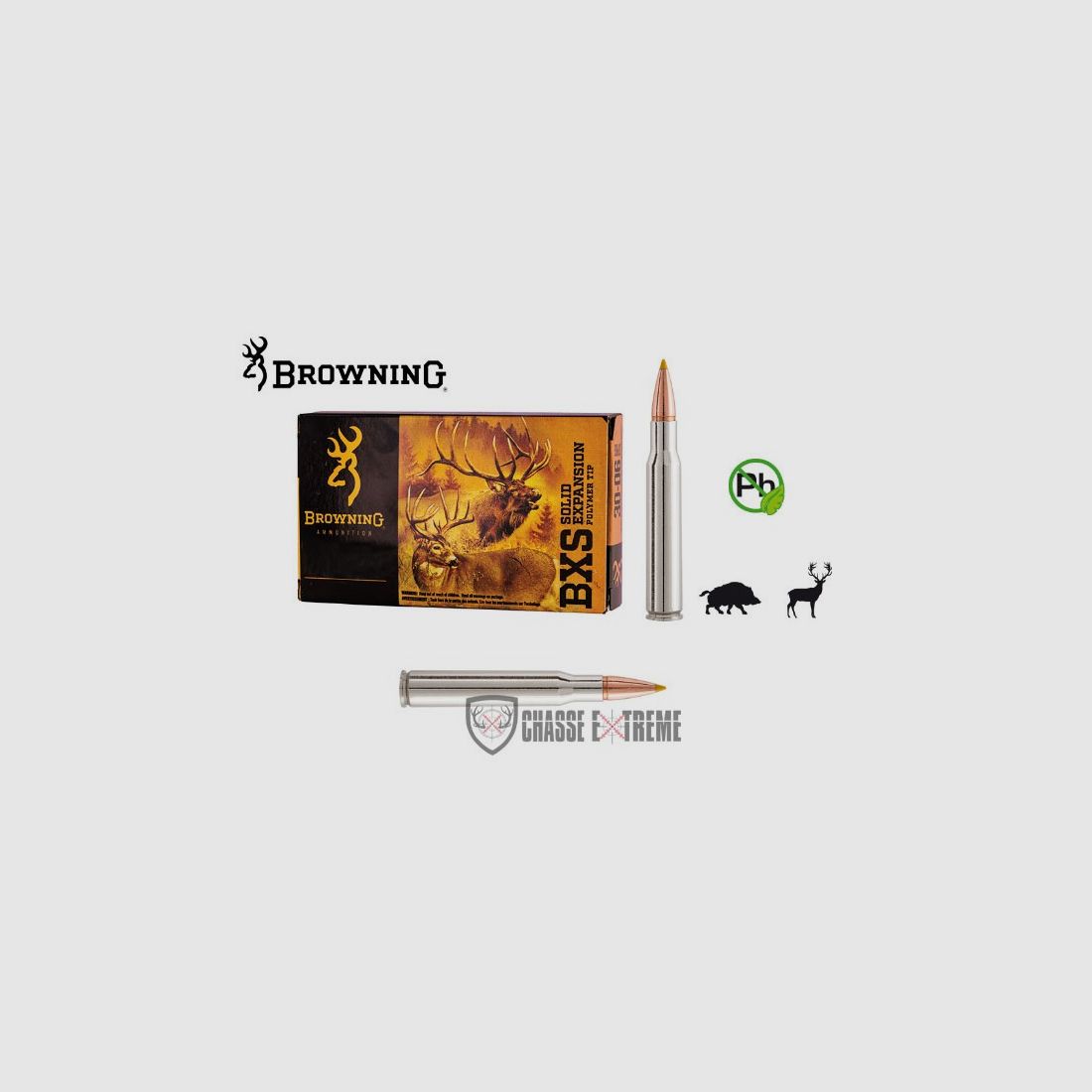 20 Patronen BROWNING BXS Expansion Solide .308 Win 150gr, Bild 1 von 2
