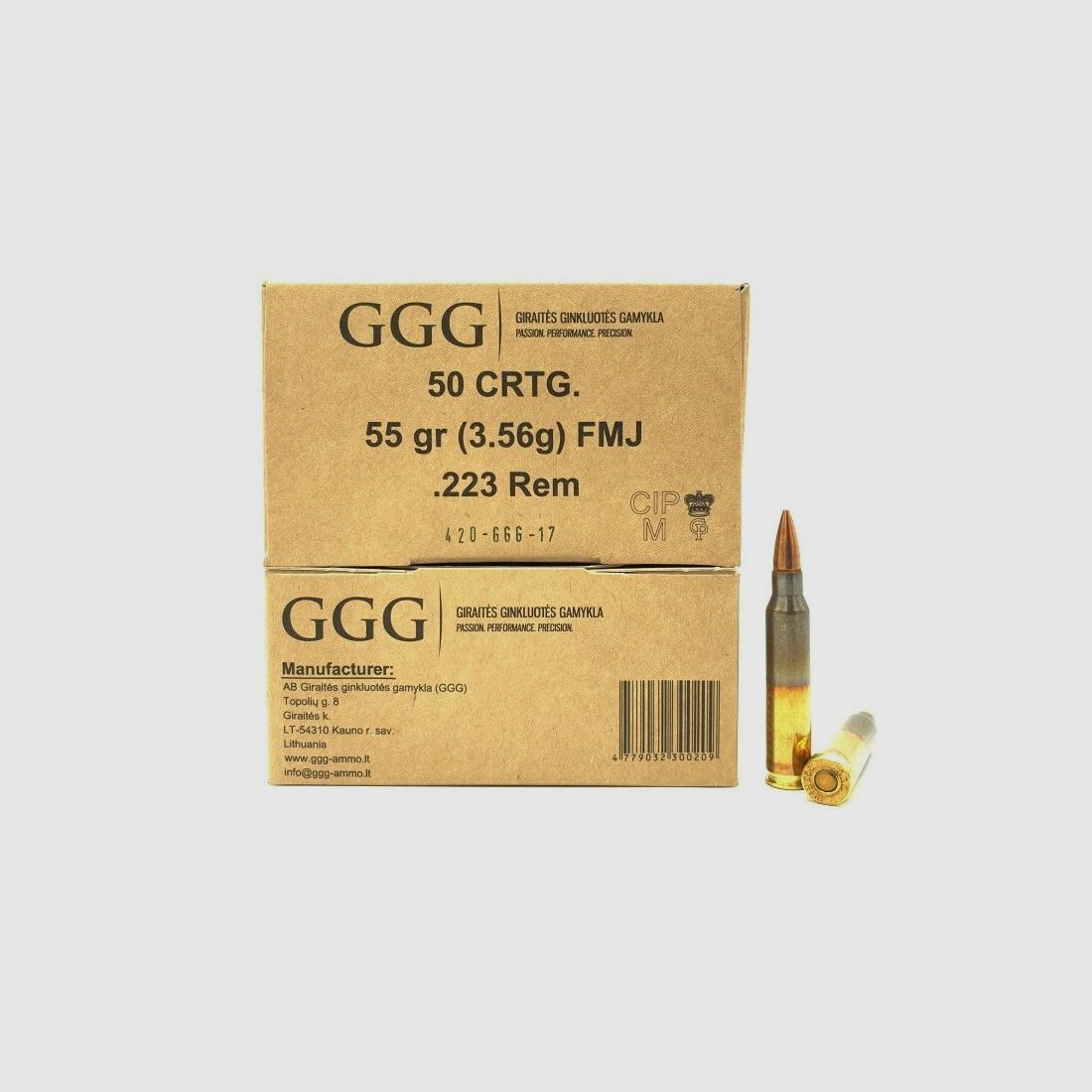 .223 Rem. GGG 3,6g/55grs. VM 1200 Stück