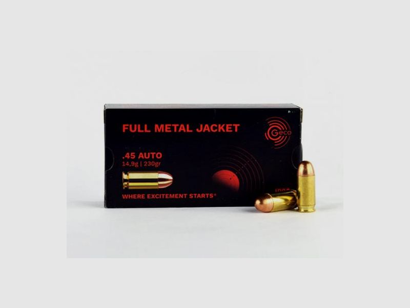 GECO .45 Auto (.45 ACP), Vollmantel Rundkopf 230 grs