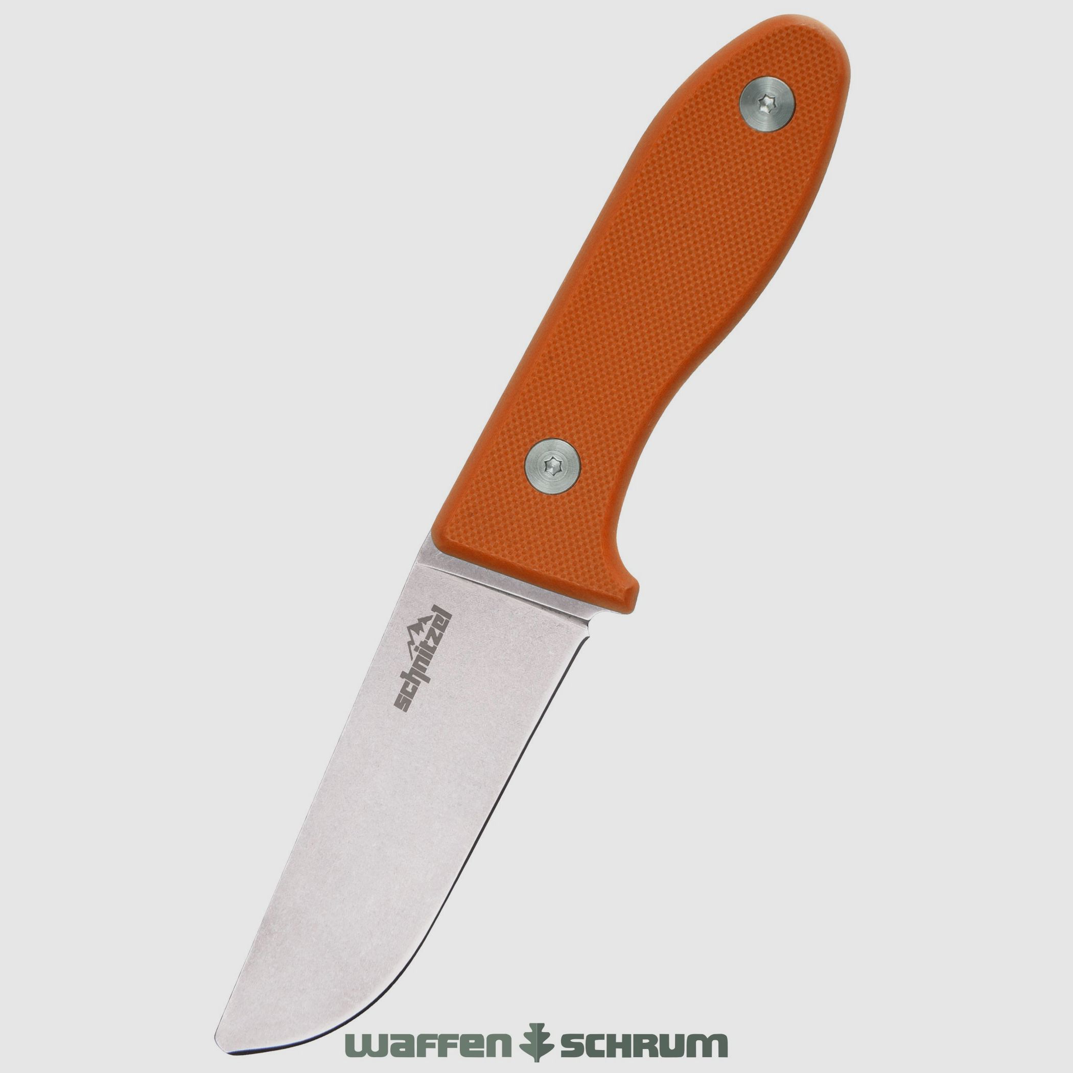 Schnitzel Kindermesser UNU  rostfreier 8Cr13Mov-Stahl mit Stonewash-Finish orange
