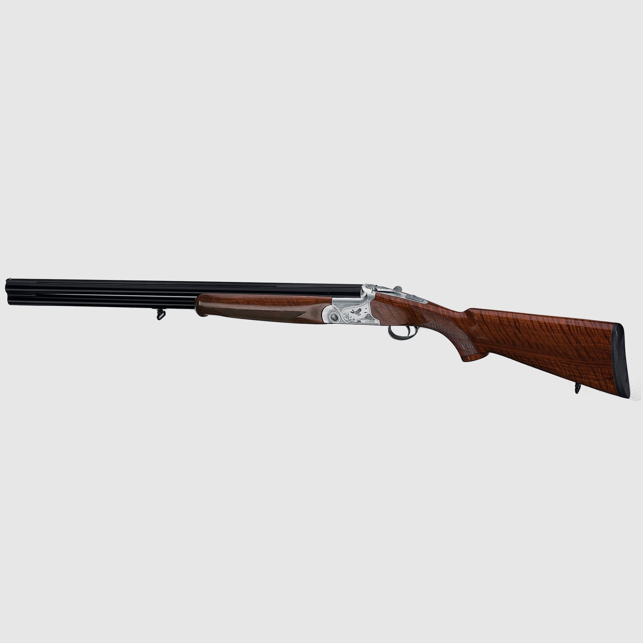 Gladius Jagd silber mit Linksschaft, Kaliber 12/76 || Bockdoppelflinte