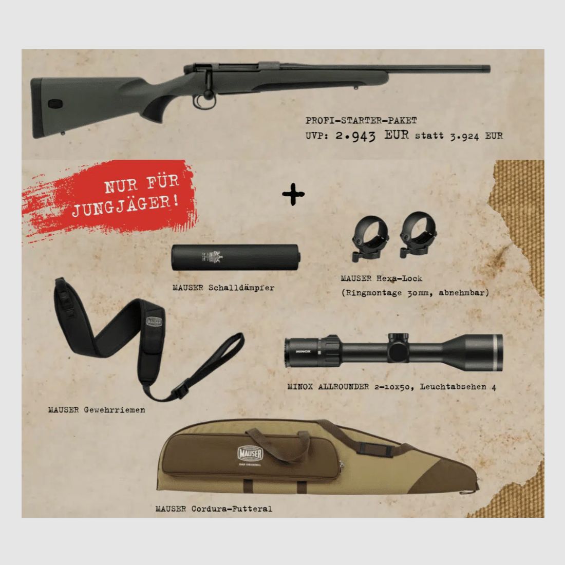 MAUSER M18 Waldjagd | Jungjäger 2025 | Profi-Starter-Paket