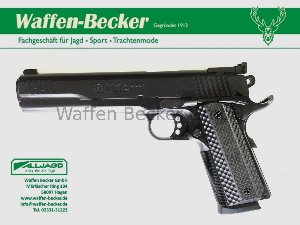 Schmeisser (Waffen Schumacher) Schmeisser Hugo 1911 Kal. .45ACP 6", zwart