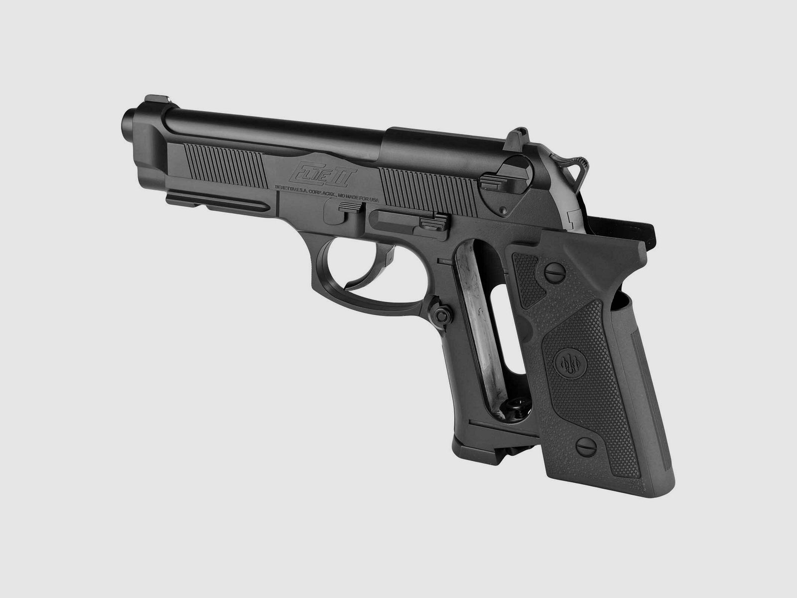 Luftpistolenset Beretta Elite II 4,5 mm BB Co2 (P18) + 10 Co2-Kapseln + 1500 Stahl-BB's 4komma5