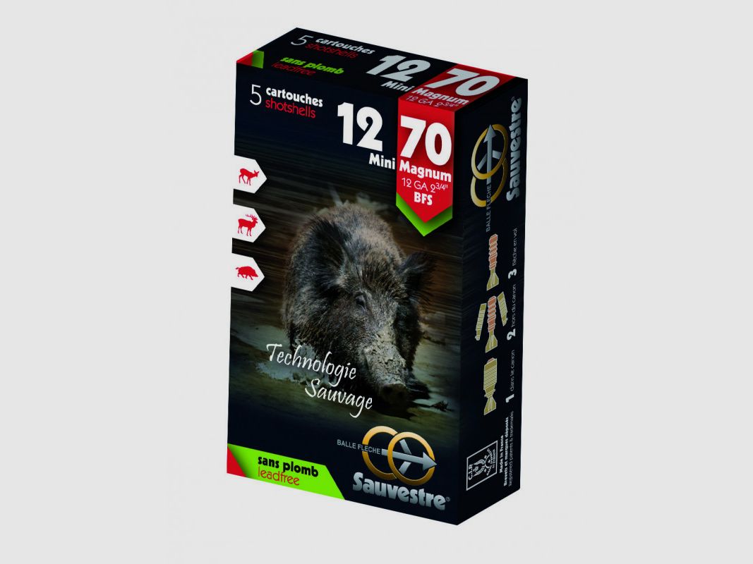 DOOS VAN 6 PATRONEN SAUVESTRE C12/76 MAGNUM, afbeelding 1 van 2