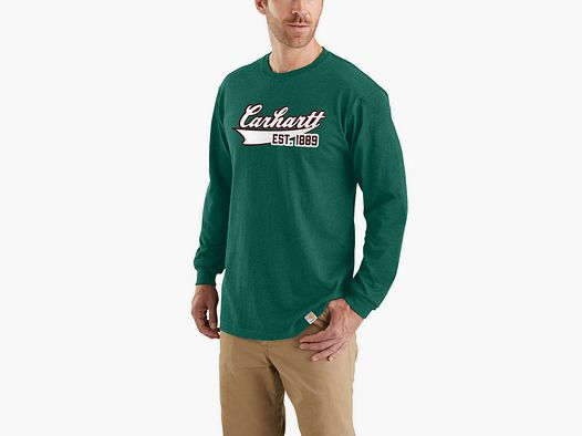 Carhartt Skript-Grafika Koszula z Długim Rękawem, Mężczyźni, North Woods Heather, XXL