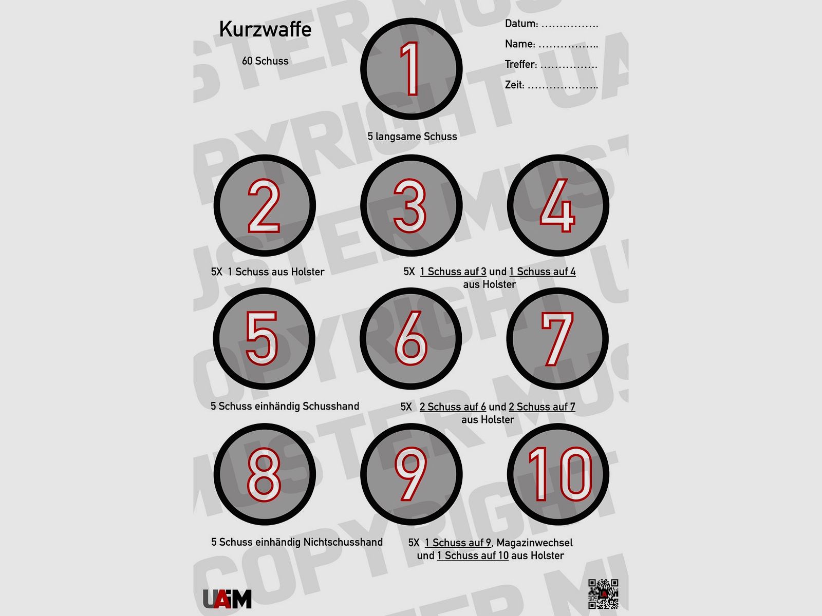 Daily Dot Drill Kurzwaffe DIN A1 – Zielscheibe für umfassendes Kurzwaffen-Tra...