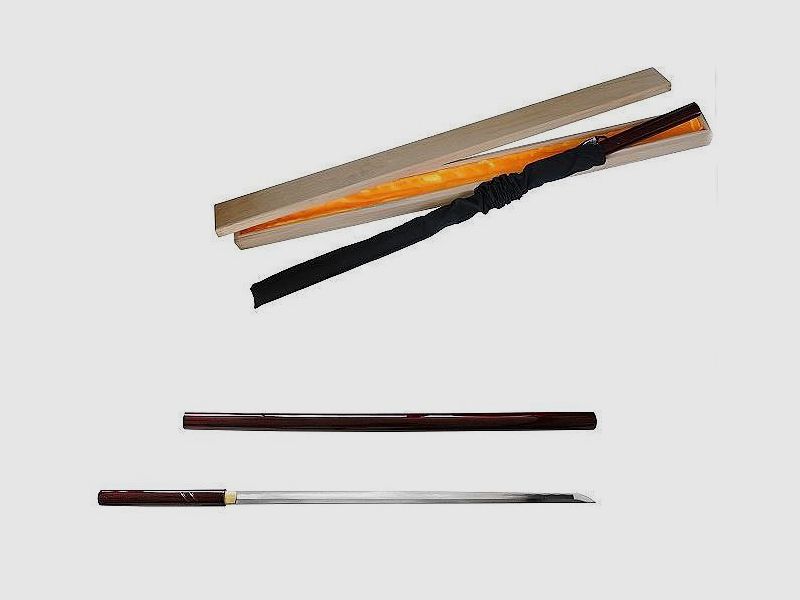 Katana Practical Red z lakierowanym drewnianym Saya