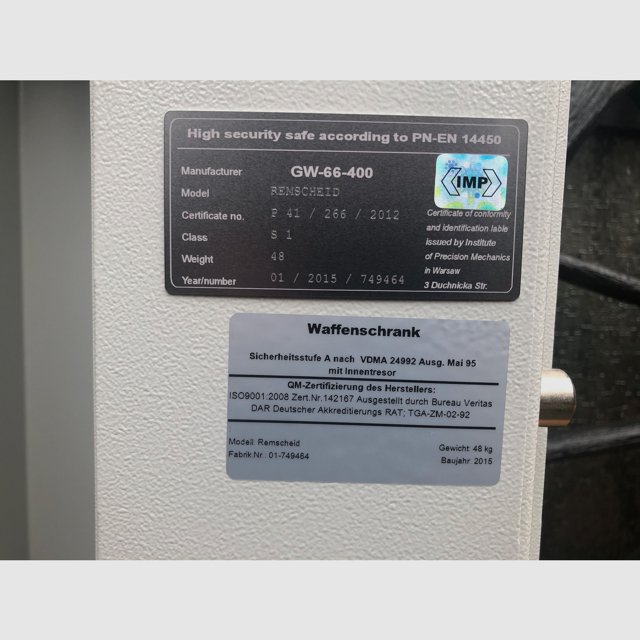 Waffenschrank Modell Remscheid