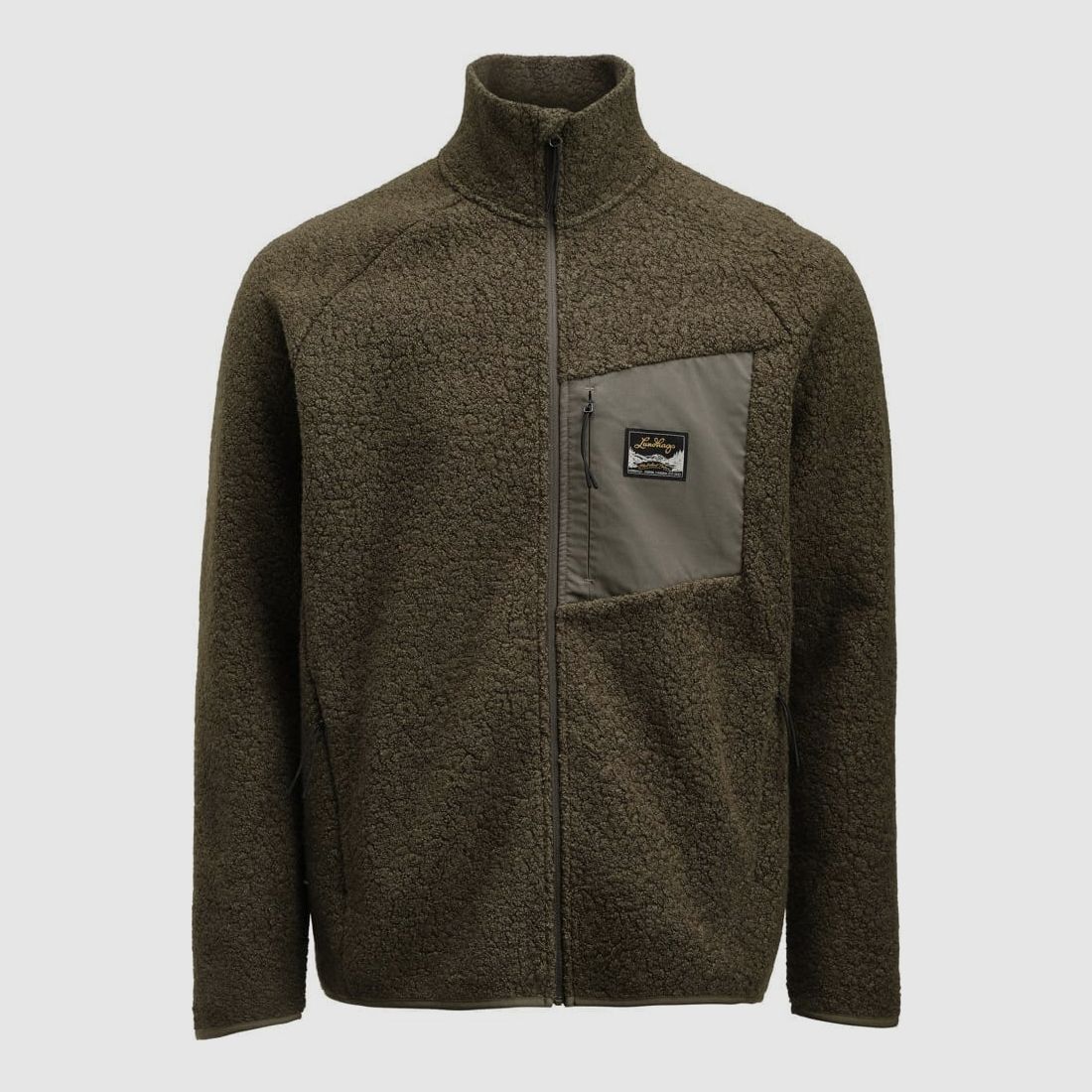 Lundhags Flok Pile Wool Fleece Sweater Forest Green Men L