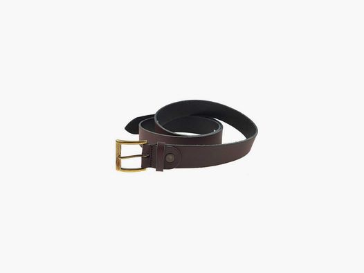 Cintura in pelle marrone Januel, fibbia in bronzo, 120x3,5cm, 7 fori, regolabile in lunghezza