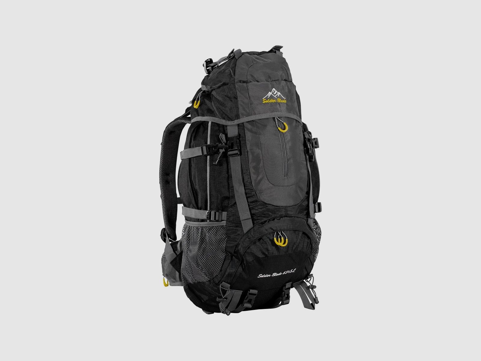 Diverse Rucksack Soldier Blade 65 + 5 L schwarz mit Solarbatterie