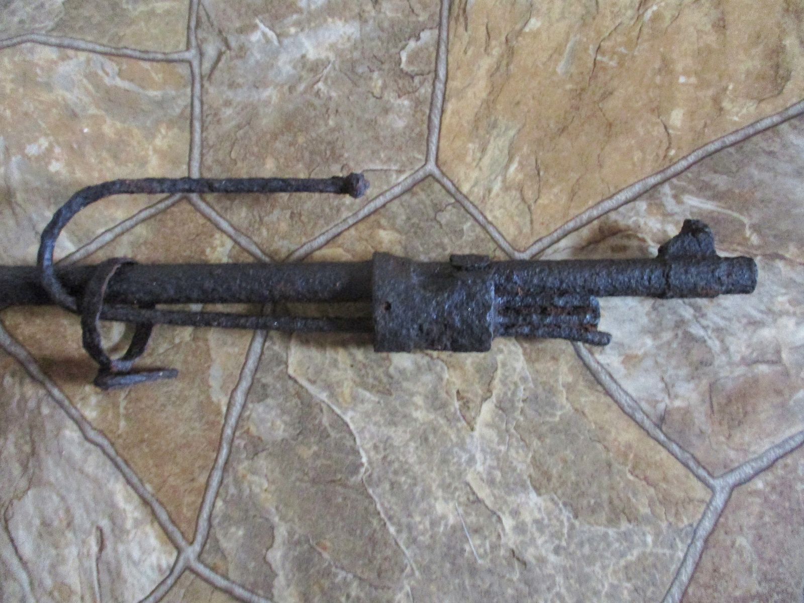old rifle from World War I or II, decorative barn find