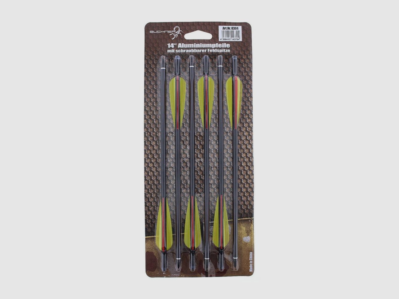 BUCHNER Großhandel Armbrust Pfeile 14 Zoll Schwarz, 6er Pack