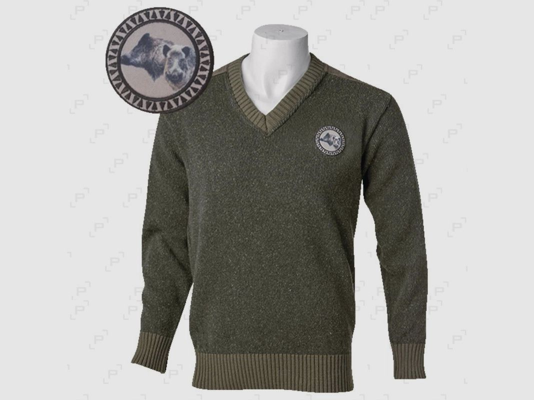 Pull col V BARTAVEL P61 Wildschweine khaki