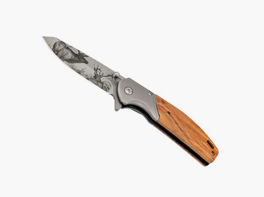 HERBERTZ KNIFE OLIVE WOOD DEER PATTERN