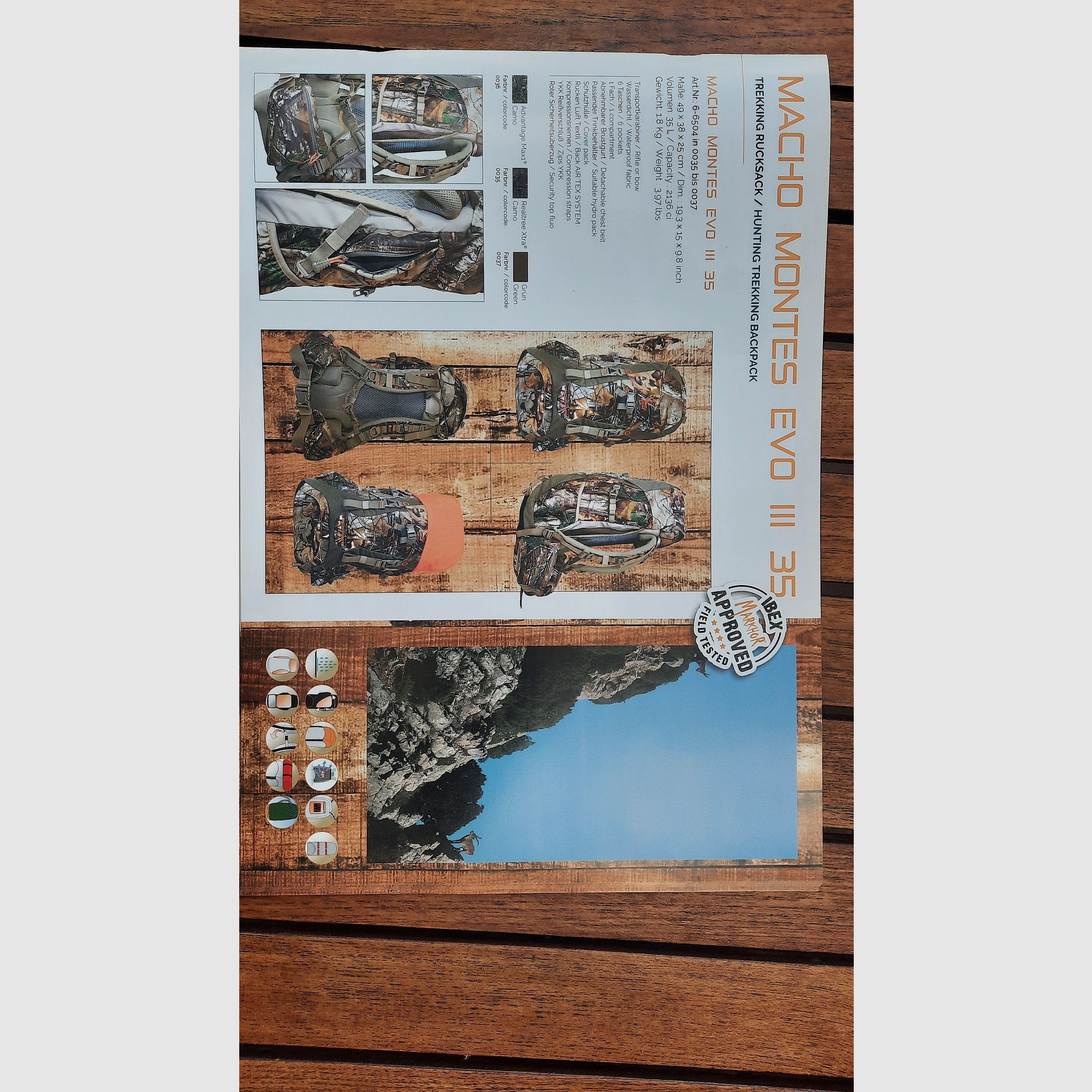 de luxe plecak myśliwski i outdoorowy Macho Montes 35 EVO III