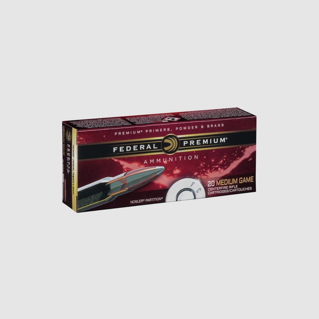 Federal Premium Nosler Partition .25-06 Rem. 115GR 20 Patronen
