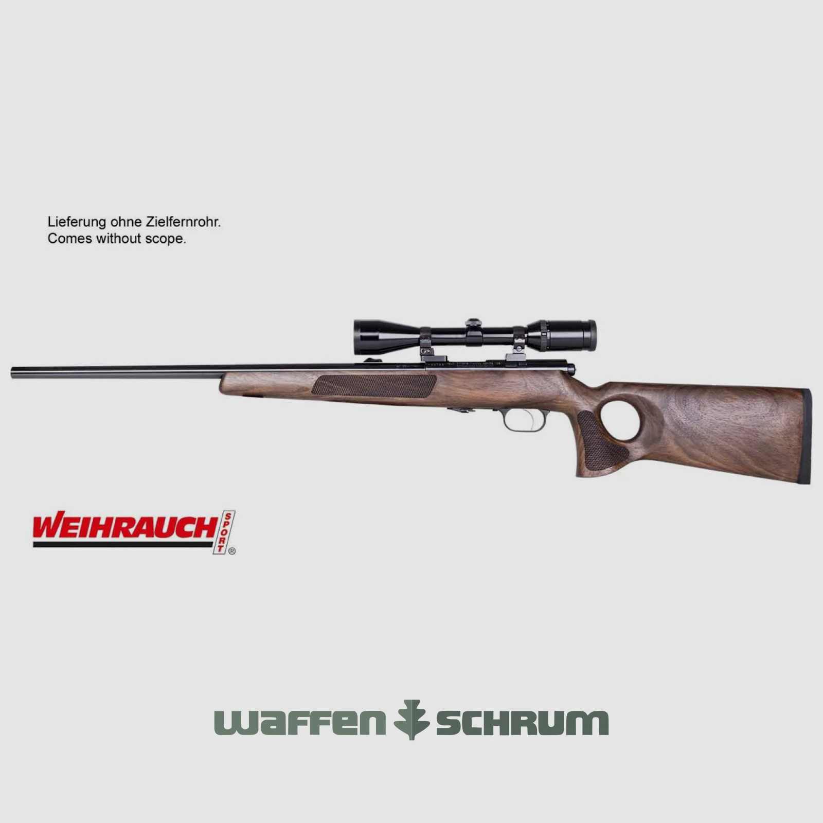 Weihrauch HW 66 Produktion Thumbhole .17Hornet mit Lochschaft LL51cm / 1/2''20UNF / ohne Visierung Direktabzug 1400g