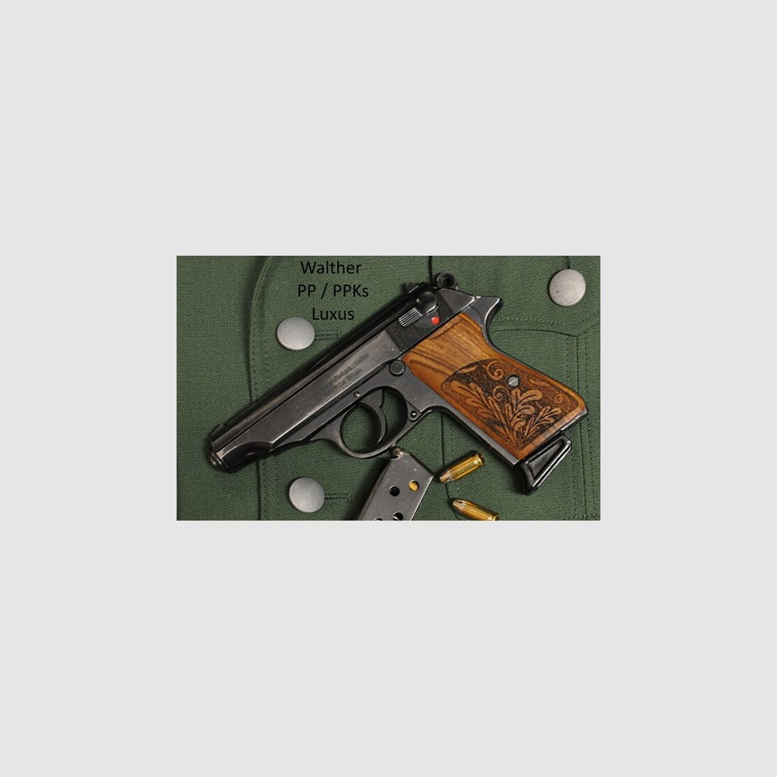 Luxus-Nussbaumgriffschalen für Pistole Walther PP (nicht PPK)