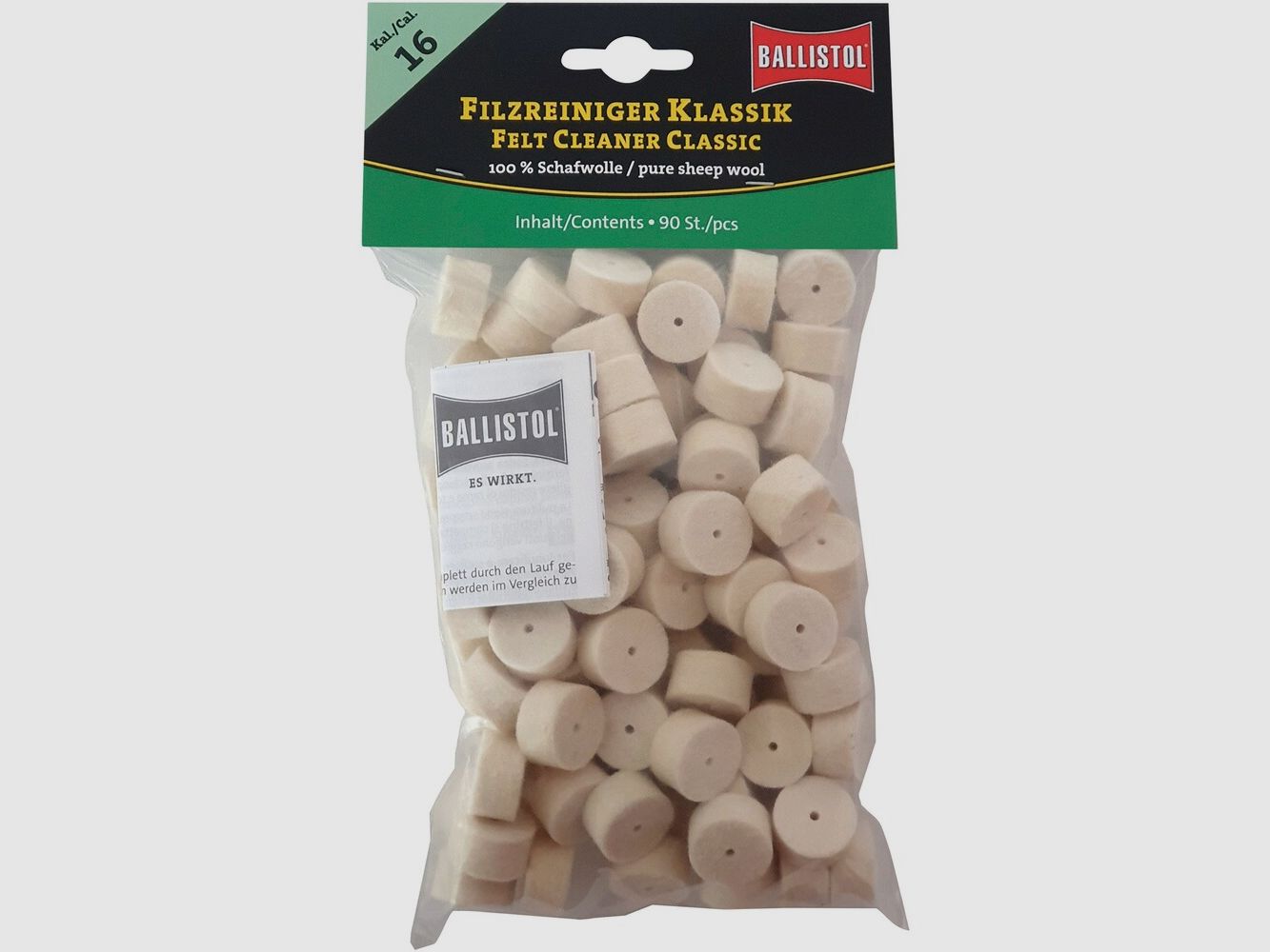 BALLISTOL Felt cleaner classic (Cal. 16, 90 pieces)