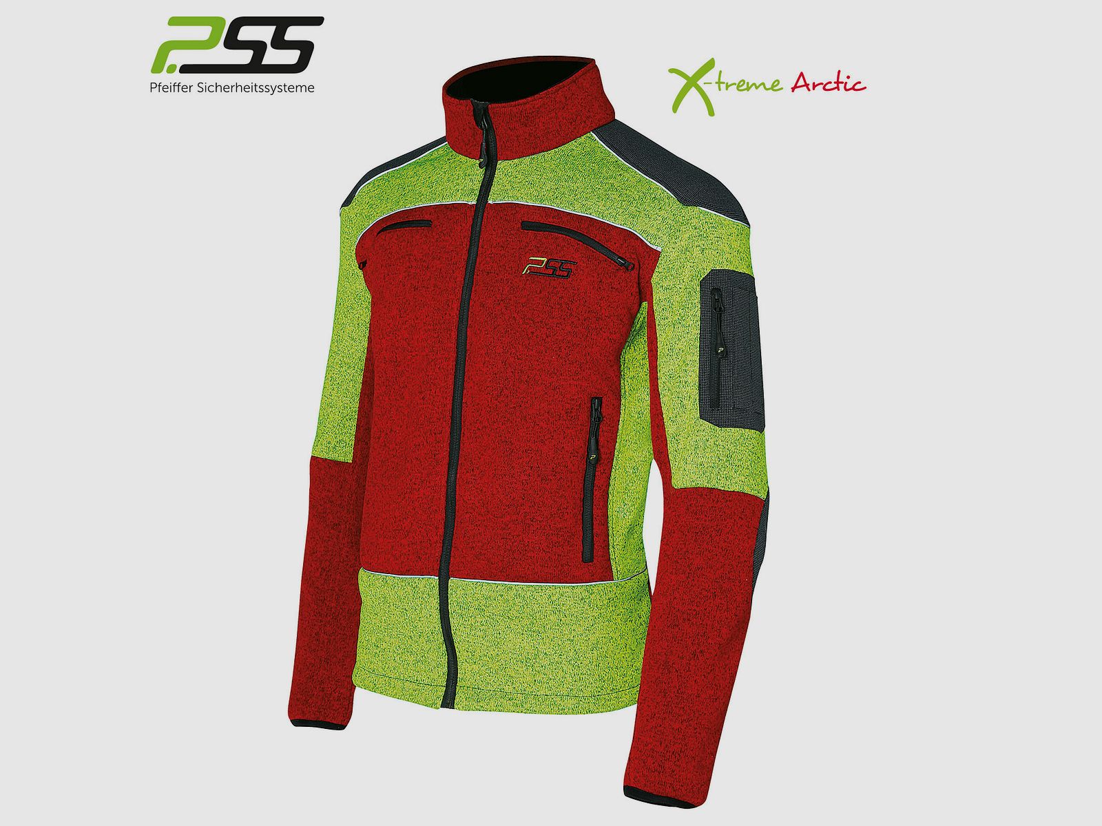 PSS X-treme Arctic Faserstrickjacke rot/gelb