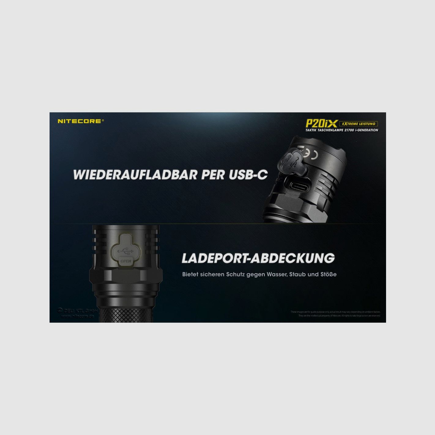 NiteCore® Taschenlampe "P20ix " inkl. Akku und Holster, Bild 12 von 13