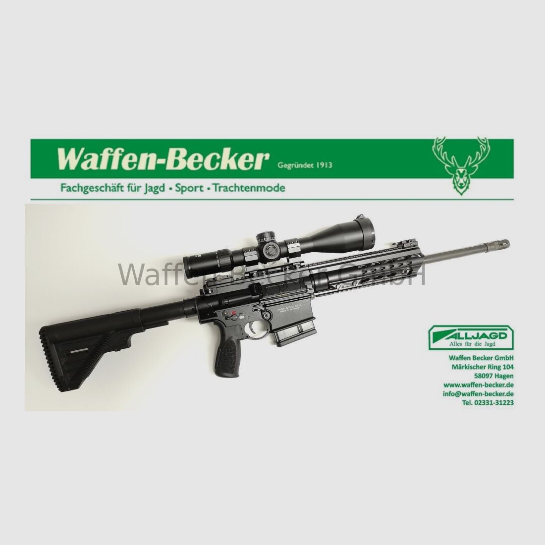 Heckler & Koch MR308 A3 Slim Line H-Key, 16,5"-Lauf, kurzer Handschutz, schwarz