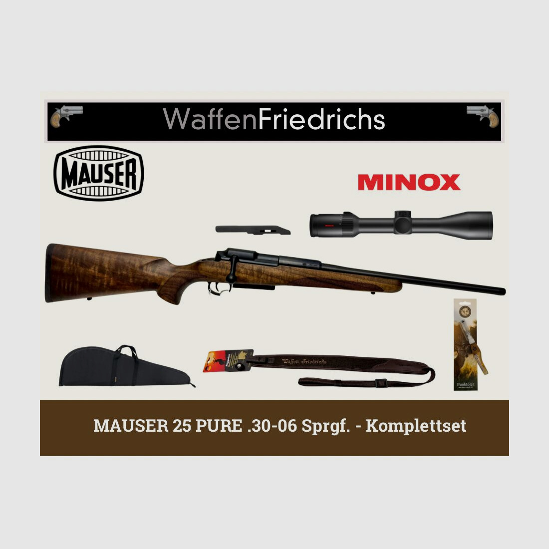 MAUSER 25 PURE Ripetitore a Tratto Dritto Set Completo - Armi Friedrichs