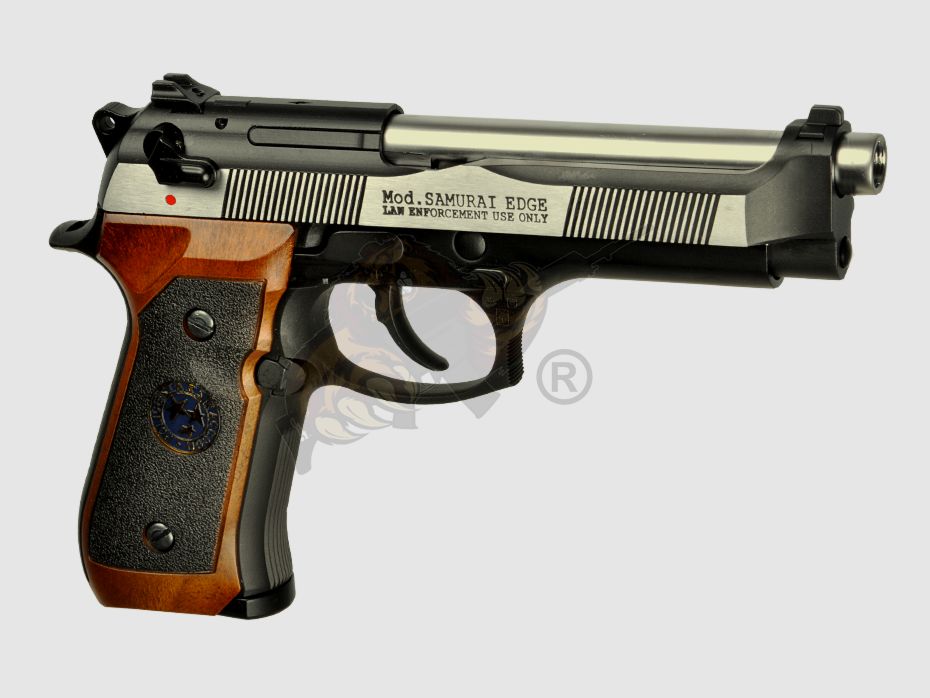 M92 Mod. Samurai Edge Bicolor Vollmetall (Black/Silver/Wood) Airsoft -F-