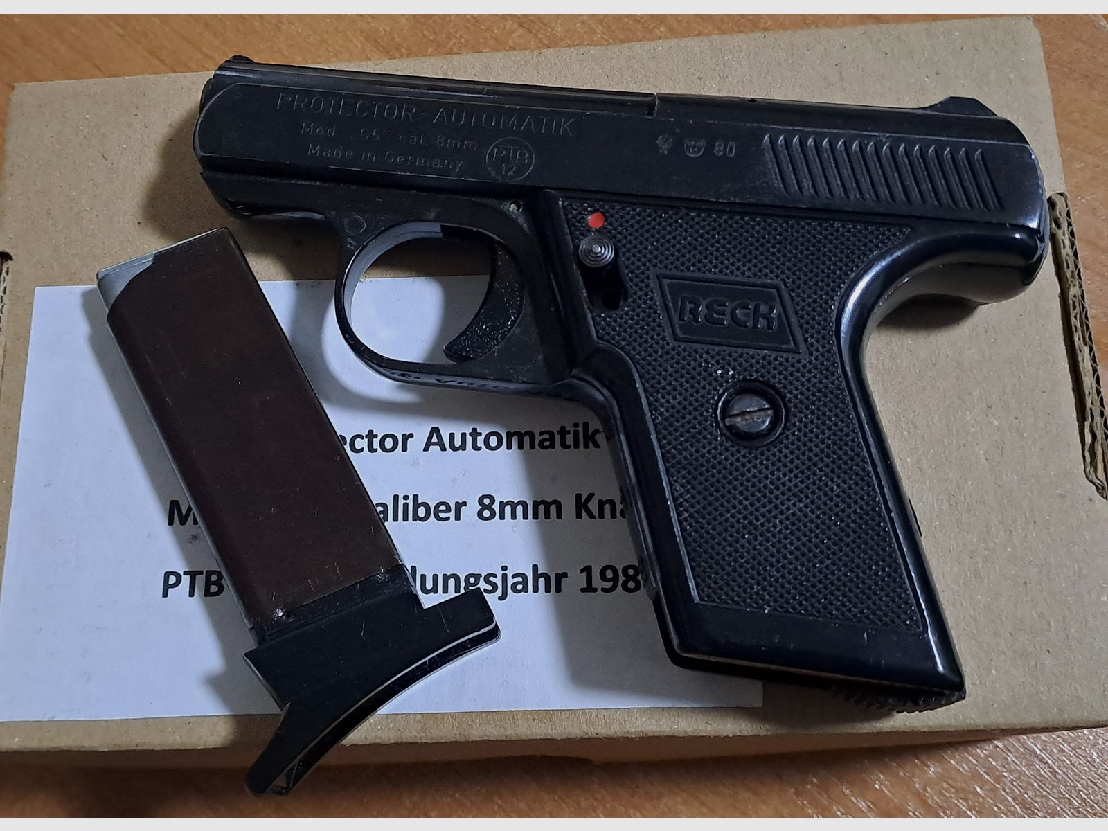 Vecchio protettore per carabina automatica Mod. “G5” nel primo PTB 12/ calibro 8 mm a percussione