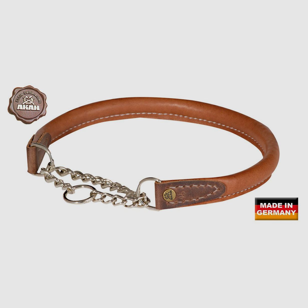 Collar AKAH de cuero de yak, circunferencia del cuello: 30 cm