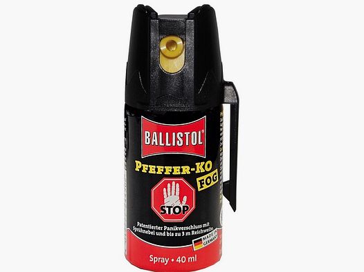 40ml Hochw. Pfefferspray K.O. FOG Sprühnebel – 11 % OC / 2,5 Mio. Scoville v. Ballistol - Abwehr