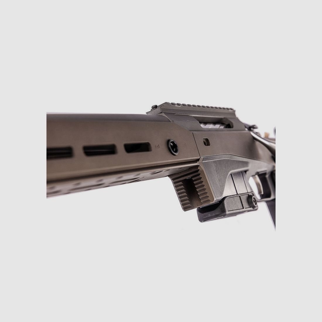 TIKKA T3x ACE TARGET 6.5 Creedmoor, left-handed version, Cerakote tungsten, barrel length 23.7", twist 8", fluted bolt, direct trigger, stock Cerakote Midnight Bronze, without sights, MG 5/8"-24, image 3 of 5