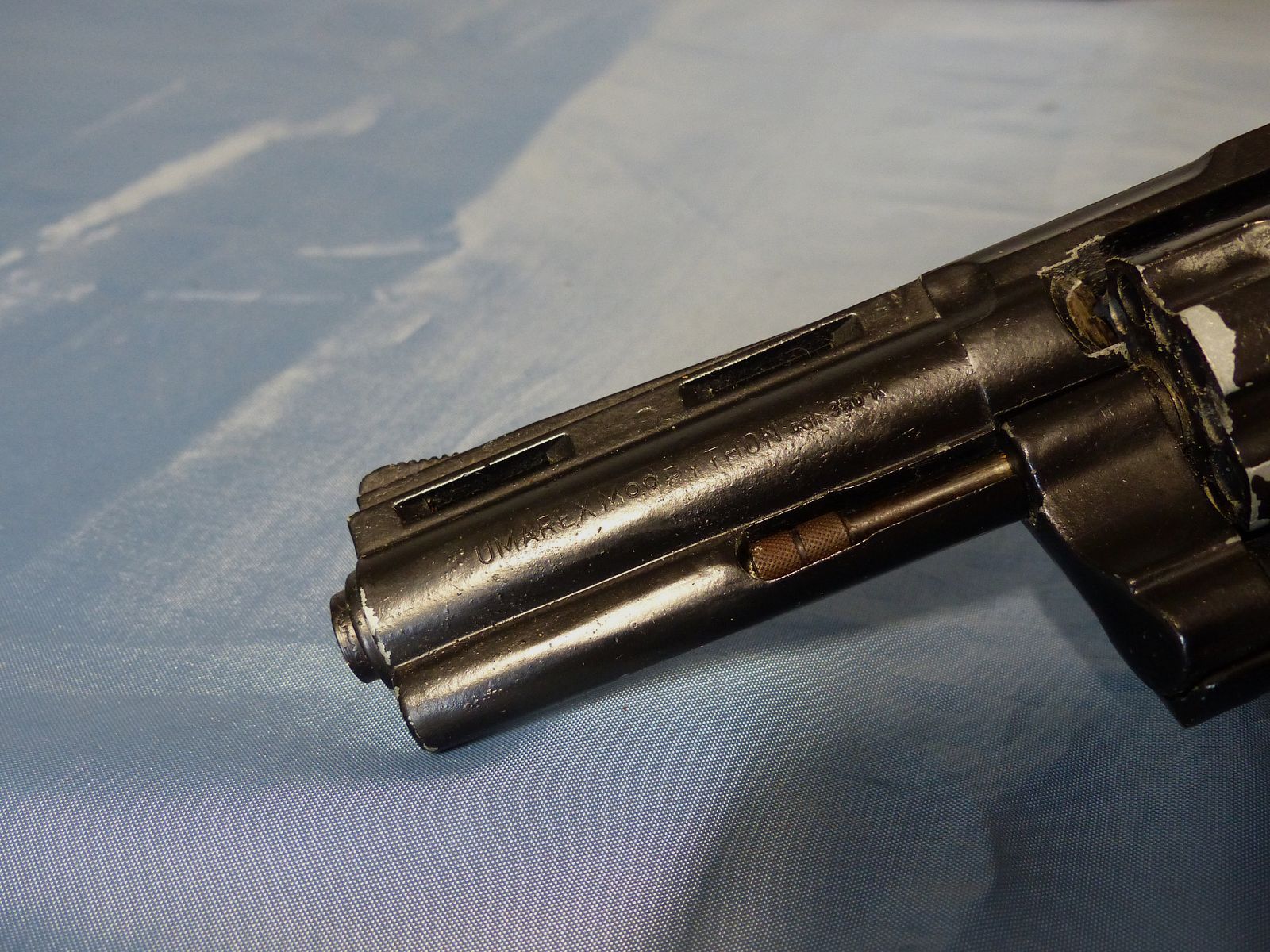 Schreckschuss Gas Revolver Umarex Python Cal. .380 Knall PTB 282 mit Holster + Abschussbecher vintage