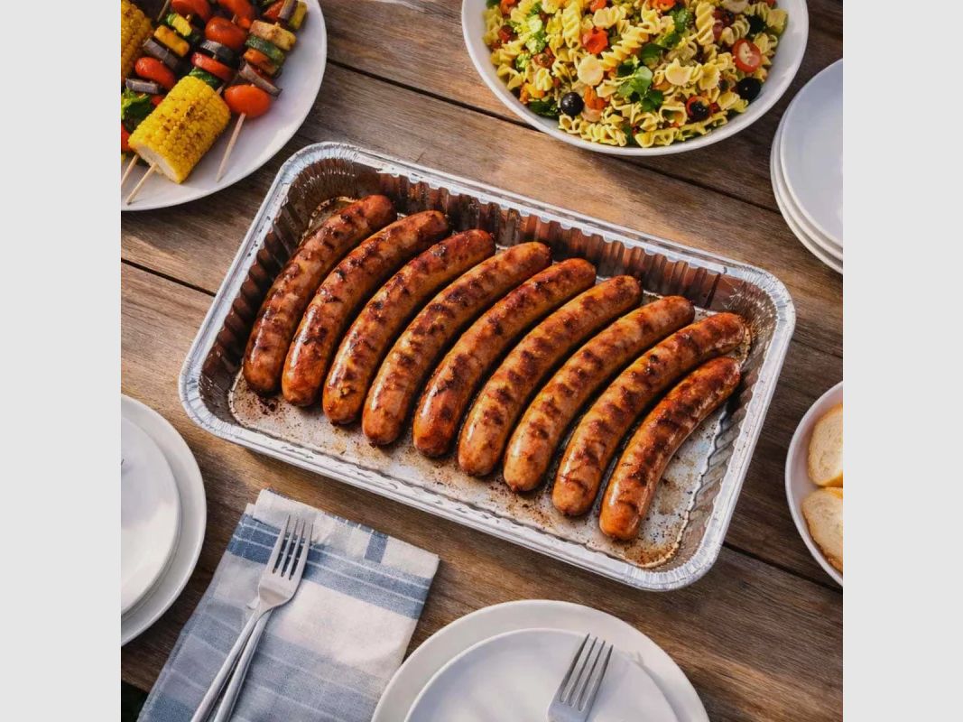 Set di 4 vassoi in alluminio per barbecue - 32x23x4 cm, immagine 5 di 8