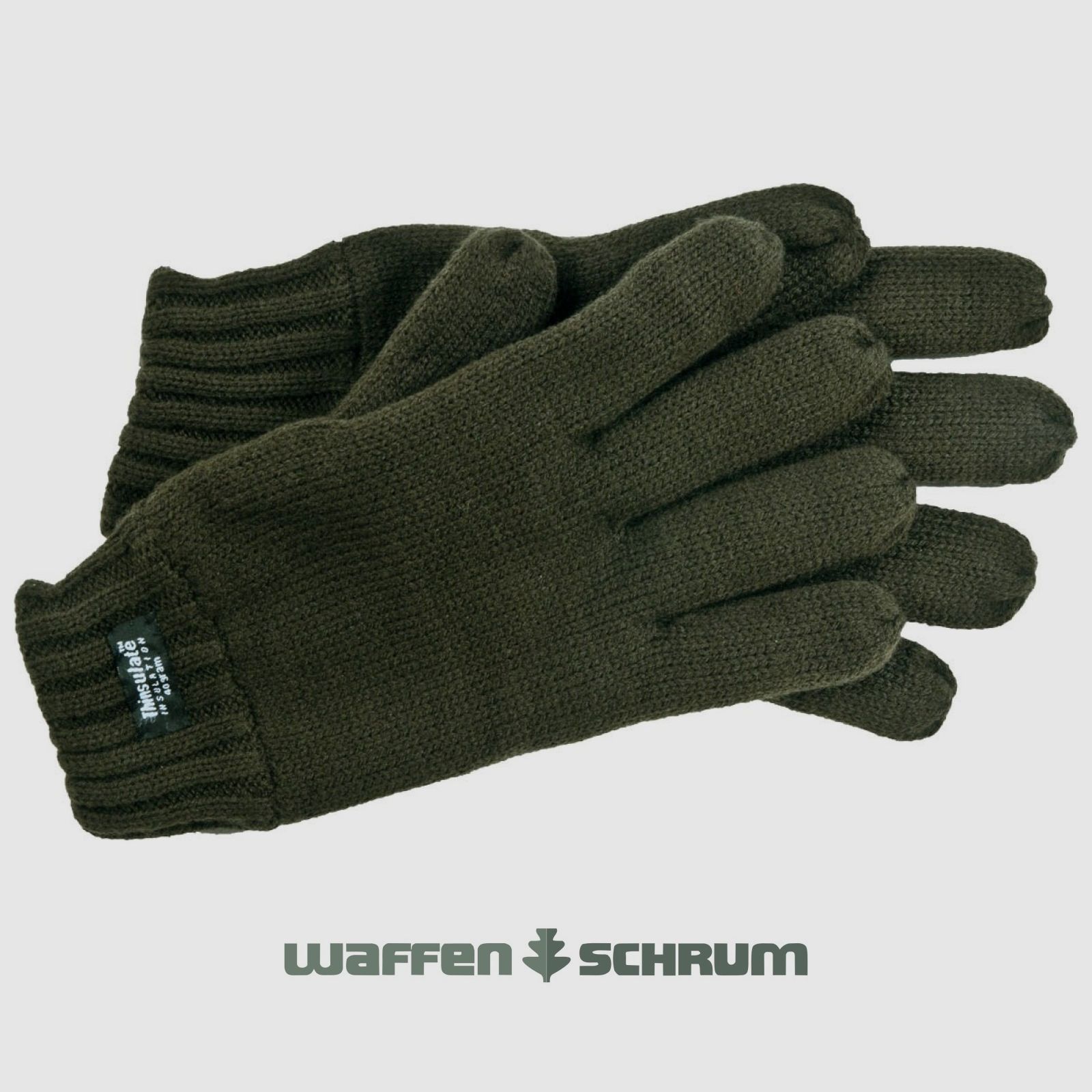 Skogen Strick Vinger-Handschchoenen Olijf