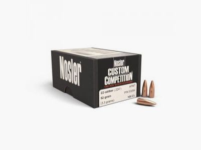 Puntas Nosler CustomCompetition .224 52 gr (paquete de 100 unidades)