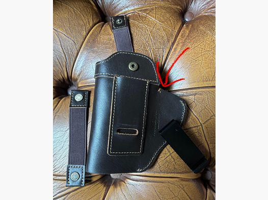 Holster aus echtem Leder mit Clip und Schlaufen für links oder rechts