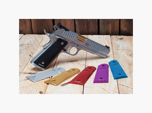 Empuñaduras de pistola Armanov PG1911L/PG1911M SpidErgo para 1911, color: plateado, tamaño: grande