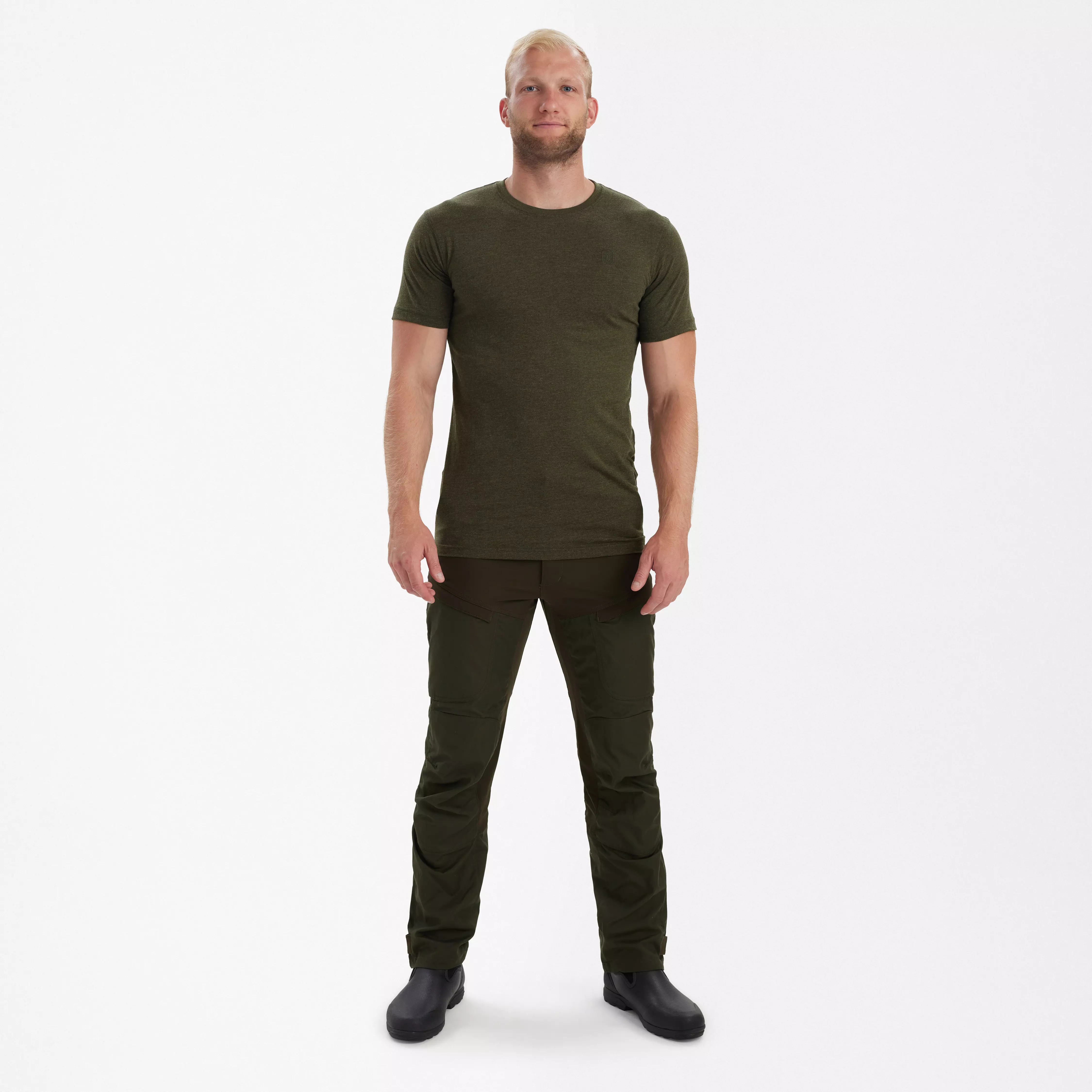 Basic T-Shirt im 2er-Pack - Adventure Green Melange, Bild 6 von 7