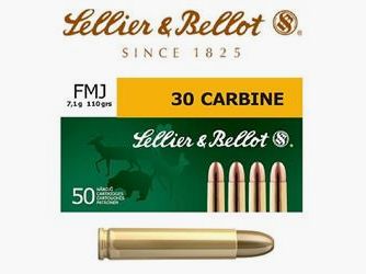 CAL. 30 CARBINE SELLIER & BELLOT FMJ 110 GRANI confezione 50 Pz.
