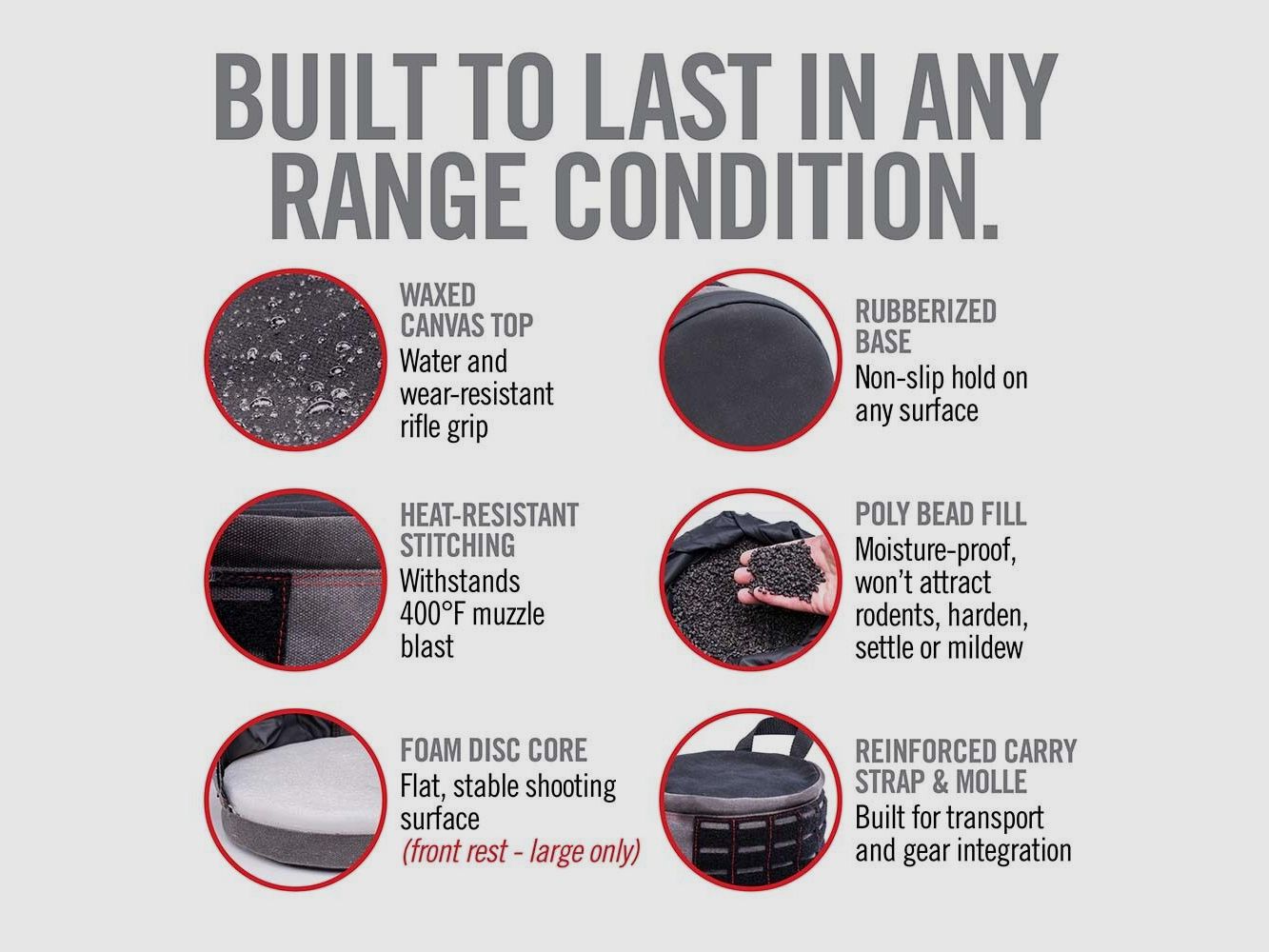 Real Avid Ratchet Rest Shooting Bags Rear (Small)