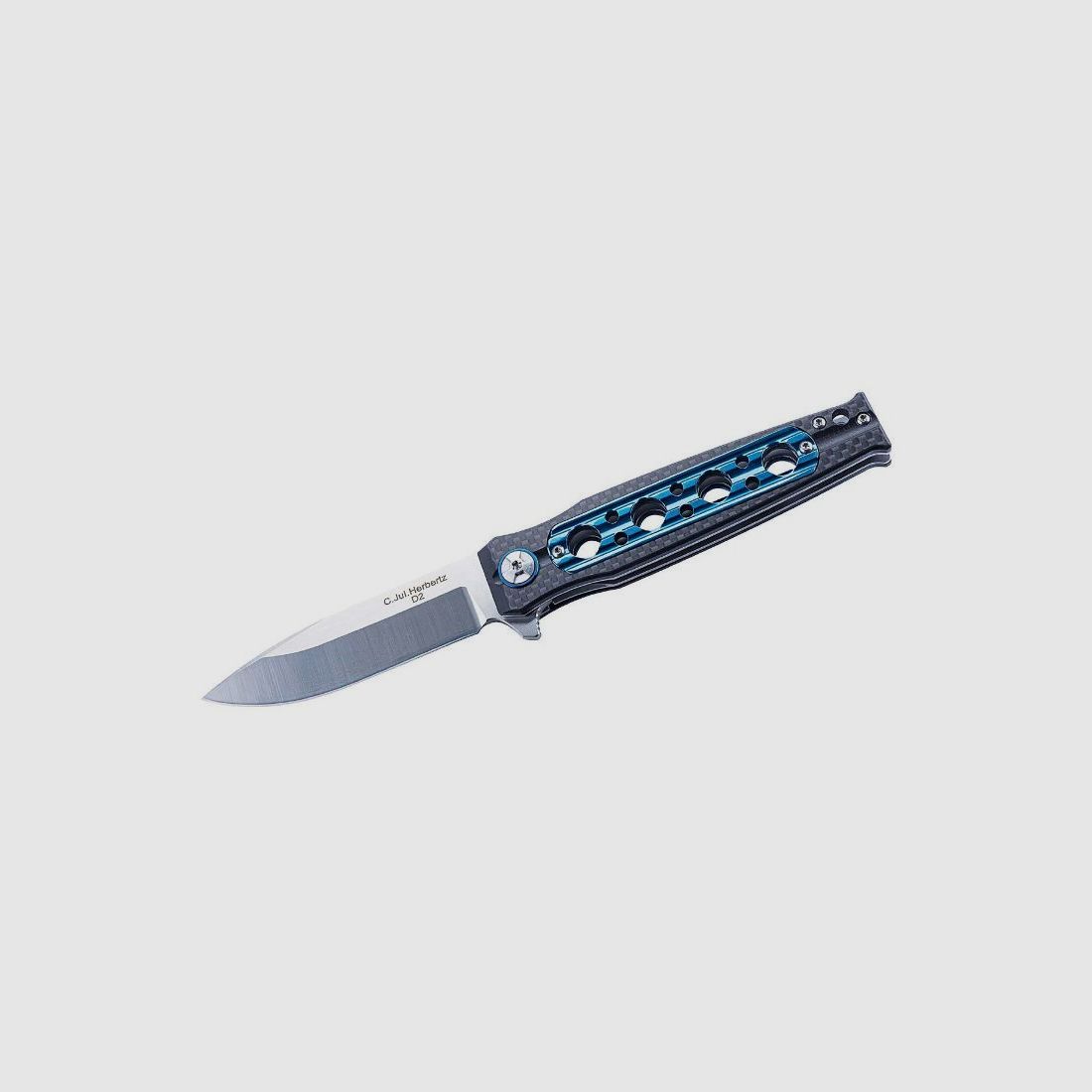 Einhandmesser Carbon - 9,7cm Klinge, Stahl D2