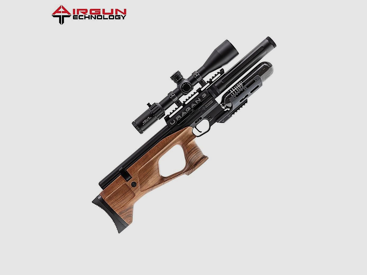 Wiatrówka PCP AIRGUN TECHNOLOGY URAGAN 3 – Compact- Orzech, zdjęcie 2 z 8