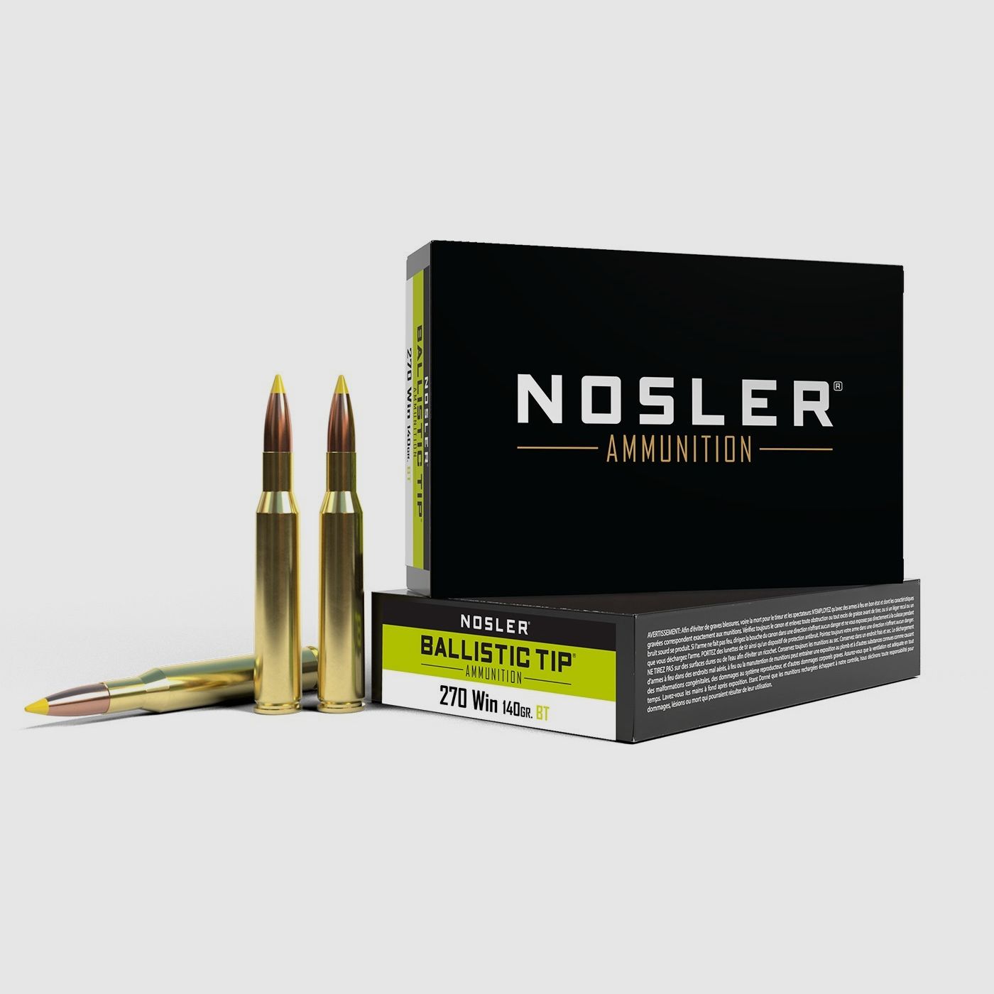 Cartouches Nosler Cal. 270 Win – 140gr. 20 un. Ballistip Tip, image 1 sur 2