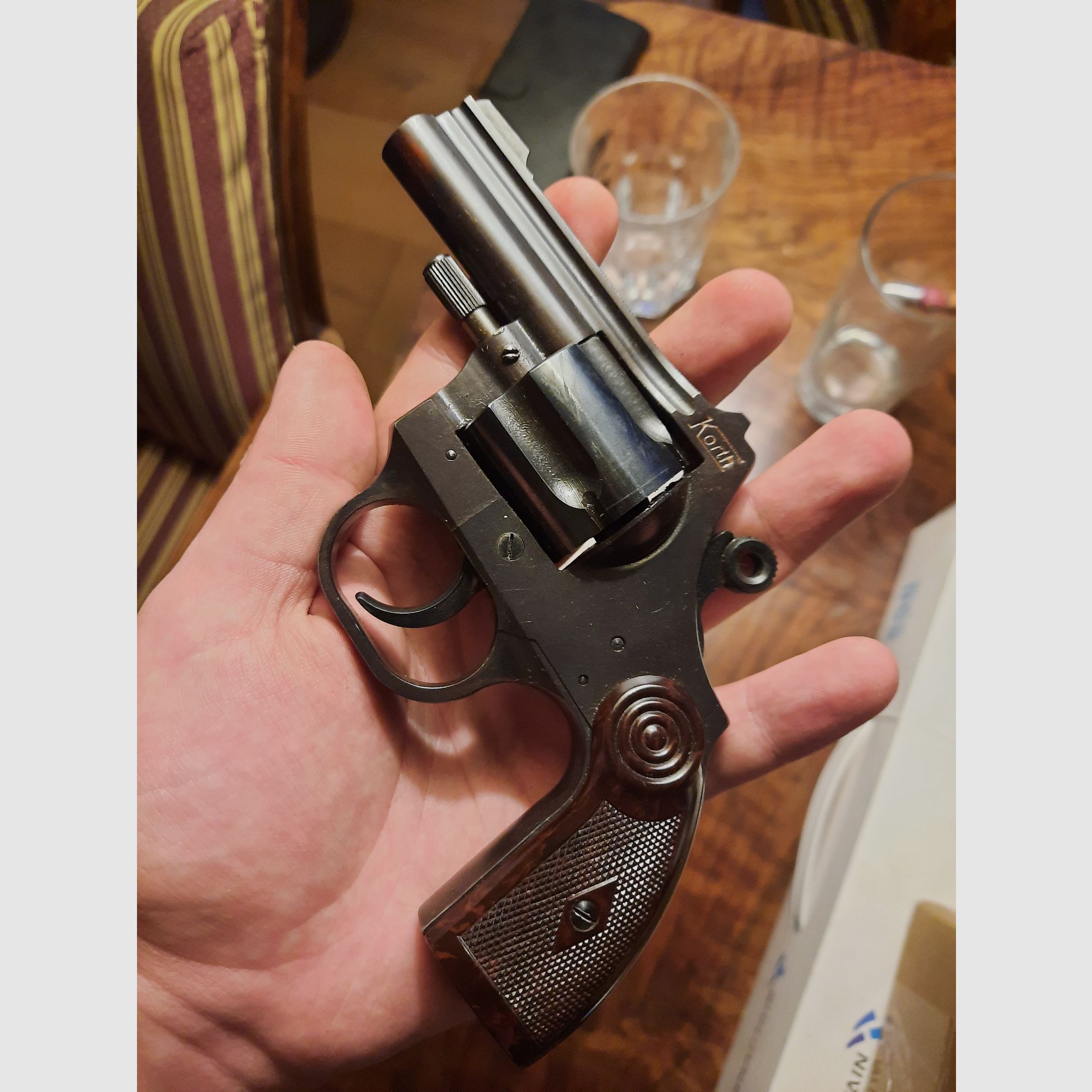 Blank firing / gas revolver Willi Korth, .380 R, very rare collector's item