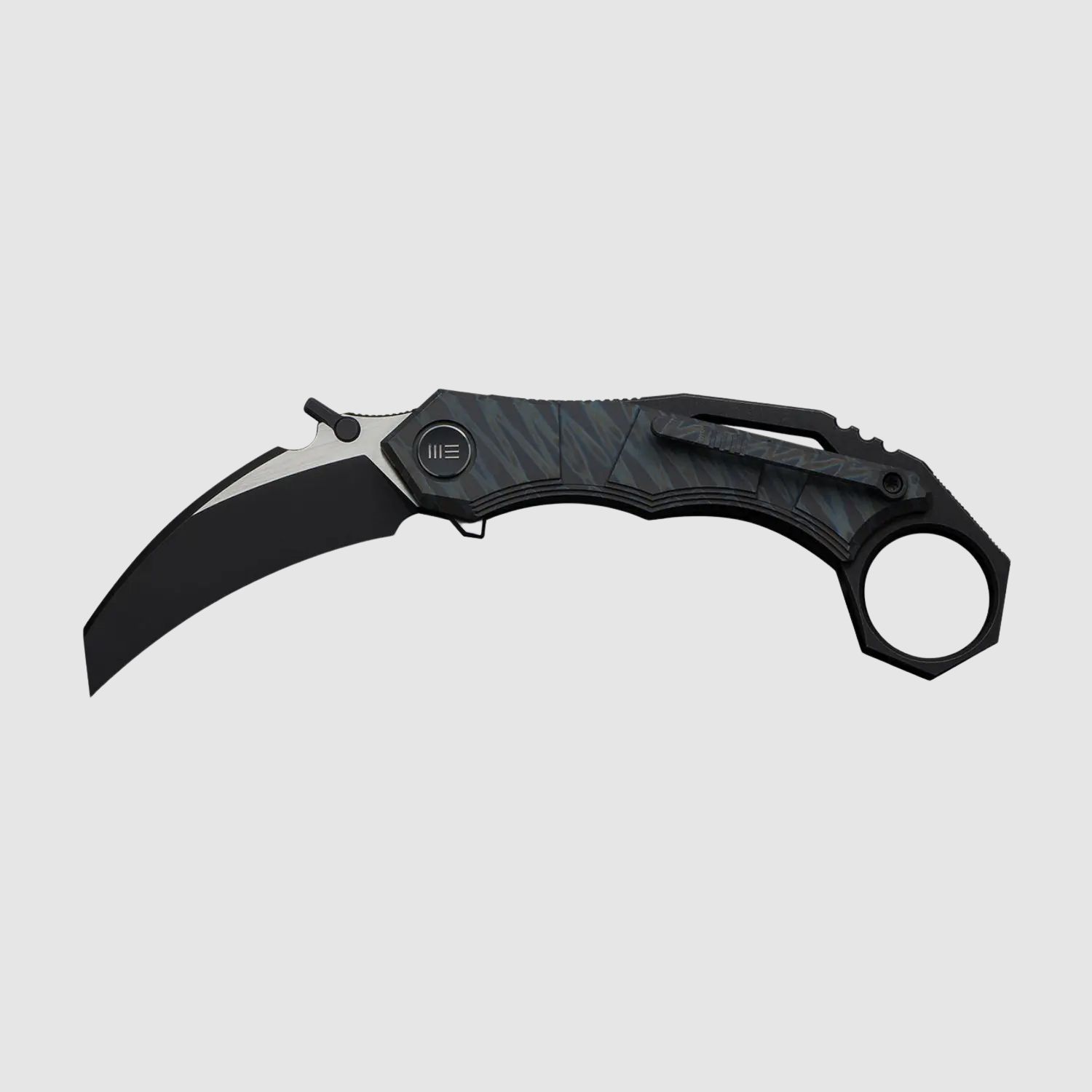 WE Knife Tayra M390 Tiger Stripe Titanium Black Stonewashed