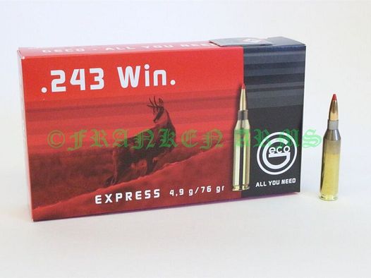 Geco	 Express .243 Win. 76gr. 4,9g 20 Stück Staffelpreis