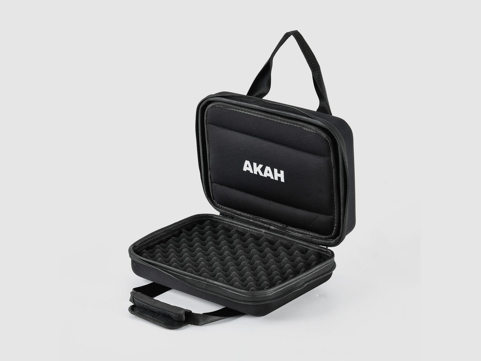AKAH Hardcase Kurzwaffenkoffer – Nylon/Noppenschaum, abschließbar – 30,5×22,5×10,5 cm – Schwarz